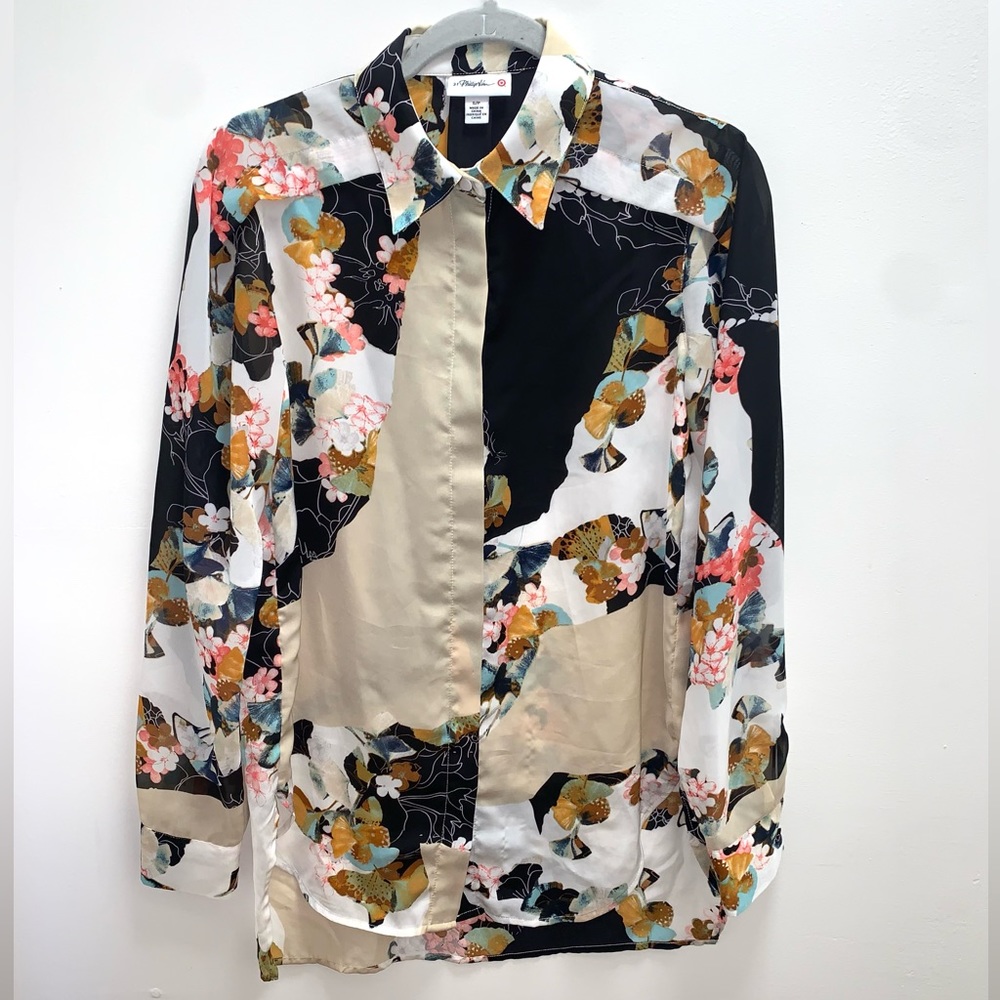 3.1 Phillip Lim for Target Floral Button Down Blouse Size Small